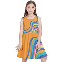 Psychedelic-groovy-pattern Kids  Skater Dress by designsbymallika