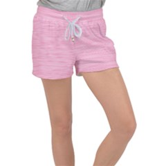 Pink Knitted Pattern Velour Lounge Shorts by goljakoff