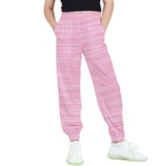 Pink Knitted Pattern Kids  Elastic Waist Pants by goljakoff