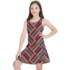 Zig Zag Knitted Pattern Kids  Lightweight Sleeveless Dress by goljakoff