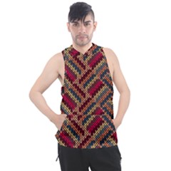 Zig Zag Knitted Pattern Men s Sleeveless Hoodie by goljakoff