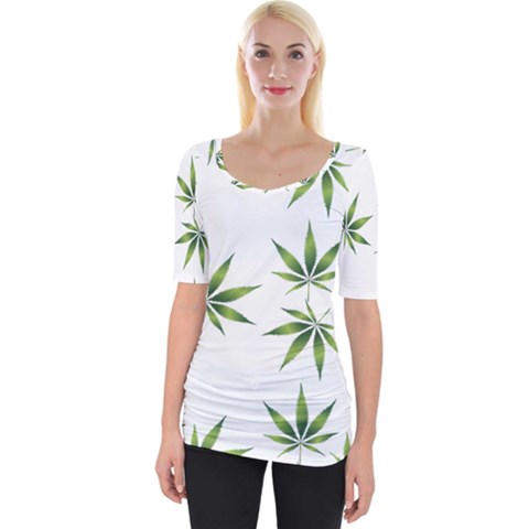 Cannabis Curative Cut Out Drug Wide Neckline Tee by Dutashop