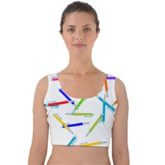 Pen Pencil Color Write Tool Velvet Crop Top by Dutashop