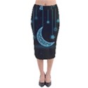 Moon Star Neon Wallpaper Velvet Midi Pencil Skirt View1