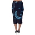 Moon Star Neon Wallpaper Velvet Midi Pencil Skirt View2