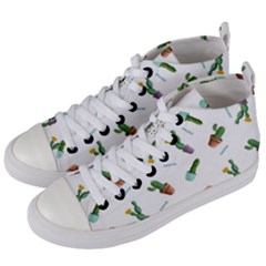 Cacti In Pots Women s Mid-top Canvas Sneakers by SychEva