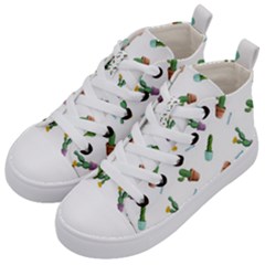 Cacti In Pots Kids  Mid-top Canvas Sneakers by SychEva