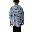 delicate hibiscus flowers on a blue background Kids  Hooded Windbreaker View2