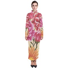 Flowers Turtleneck Maxi Dress by goljakoff