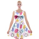 Watercolor circles. Abstract watercolor Velvet Skater Dress View1