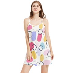 Watercolor Circles  Abstract Watercolor Summer Frill Dress by SychEva