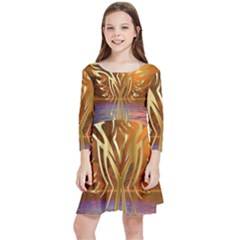 Pheonix Rising Kids  Quarter Sleeve Skater Dress by icarusismartdesigns