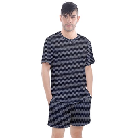 Chevron Colors Blanc/noir Men s Mesh Tee And Shorts Set by kcreatif