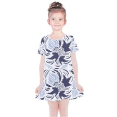 Folk Floral Pattern  Flowers Print  Kids  Simple Cotton Dress by Eskimos