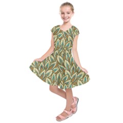 Green Leaves Kids  Short Sleeve Dress by goljakoff