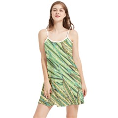 Green Leaves Summer Frill Dress by goljakoff