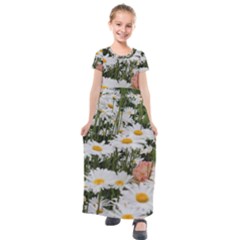 Champs De Marguerites Kids  Short Sleeve Maxi Dress by kcreatif