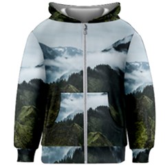 Green Mountain Kids  Zipper Hoodie Without Drawstring by goljakoff