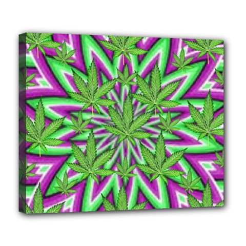 Purple, White, Green, Marijuana, Leaves, Cbdoilprincess  5de76707-e767-40d0-a70d-e7c36407f0a3 Deluxe Canvas 24  X 20  (stretched) by CBDOilPrincess1