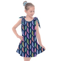 Watercolor Feathers Kids  Tie Up Tunic Dress by SychEva