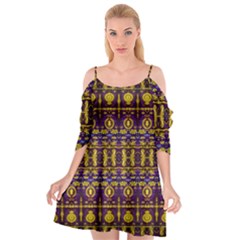 Fancy Ornate Pattern Mosaic Print Cutout Spaghetti Strap Chiffon Dress by dflcprintsclothing