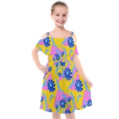 Folk Floral Pattern  Abstract Flowers Print  Seamless Pattern Kids  Cut Out Shoulders Chiffon Dress by Eskimos