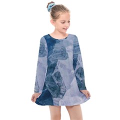 Storm Blue Ocean Kids  Long Sleeve Dress by goljakoff