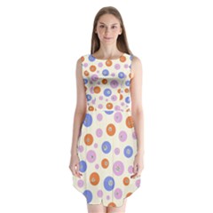 Multicolored Circles Sleeveless Chiffon Dress   by SychEva