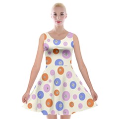 Multicolored Circles Velvet Skater Dress by SychEva