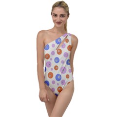 Multicolored Circles To One Side Swimsuit by SychEva