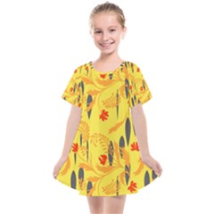 Folk Floral Pattern  Abstract Flowers Print  Seamless Pattern Kids  Smock Dress by Eskimos