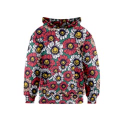 Daisy Colorfull Seamless Pattern Kids  Pullover Hoodie by Kizuneko