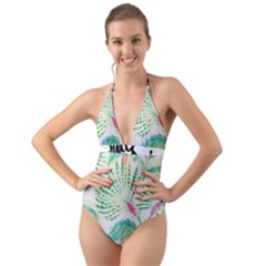  Palm Trees By Traci K Halter Cut-out One Piece Swimsuit by tracikcollection