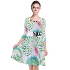  Palm Trees By Traci K Quarter Sleeve Waist Band Dress by tracikcollection