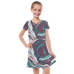 Vector Vivid Marble Pattern 1 Kids  Cross Web Dress by goljakoff