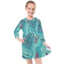 Vector Vivid Marble Pattern 2 Kids  Quarter Sleeve Shirt Dress View1