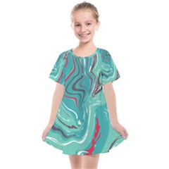 Vector Vivid Marble Pattern 2 Kids  Smock Dress by goljakoff