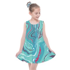 Vector Vivid Marble Pattern 2 Kids  Summer Dress by goljakoff