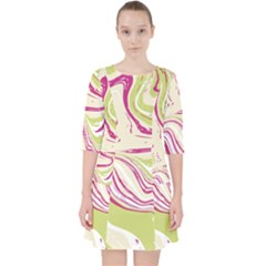 Green Vivid Marble Pattern 6 Pocket Dress by goljakoff