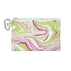 Green Vivid Marble Pattern 6 Canvas Cosmetic Bag (medium) by goljakoff