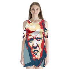 Trump Pop Art Shoulder Cutout Velvet One Piece by goljakoff