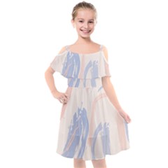 Marble Stains  Kids  Cut Out Shoulders Chiffon Dress by Sobalvarro