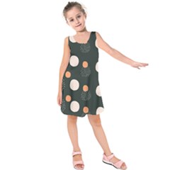 Black Peach White  Kids  Sleeveless Dress by Sobalvarro