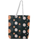 Black peach white  Full Print Rope Handle Tote (Large) View1