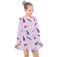 Accessories For Manicure Kids  Long Sleeve Dress by SychEva