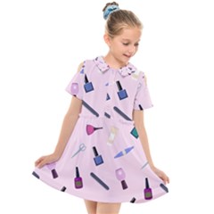 Accessories For Manicure Kids  Short Sleeve Shirt Dress by SychEva