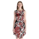 Vibrant Abstract Textured Artwork Print Sleeveless Chiffon Dress   View1