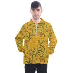 Folk Floral Pattern  Abstract Flowers Surface Design  Seamless Pattern Men s Half Zip Pullover by Eskimos