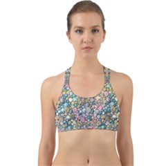 Multicolored Watercolor Stones Back Web Sports Bra by SychEva