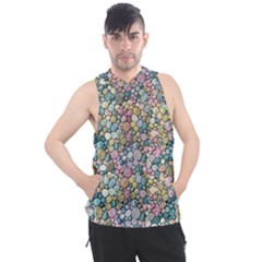 Multicolored Watercolor Stones Men s Sleeveless Hoodie by SychEva